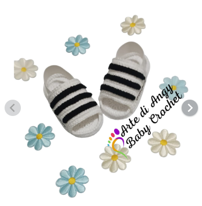 Sandali Baby Crochet Adidas Style