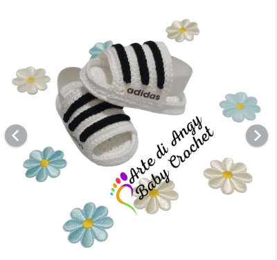 Sandali Baby Crochet Adidas Style