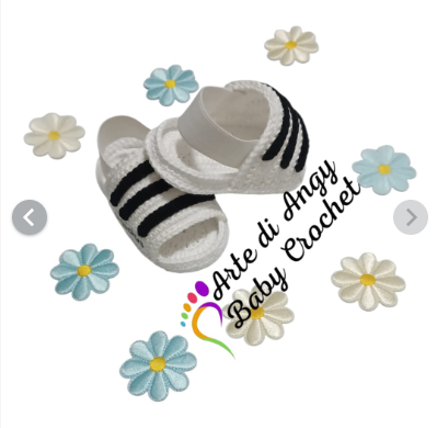 Sandali Baby Crochet Adidas Style