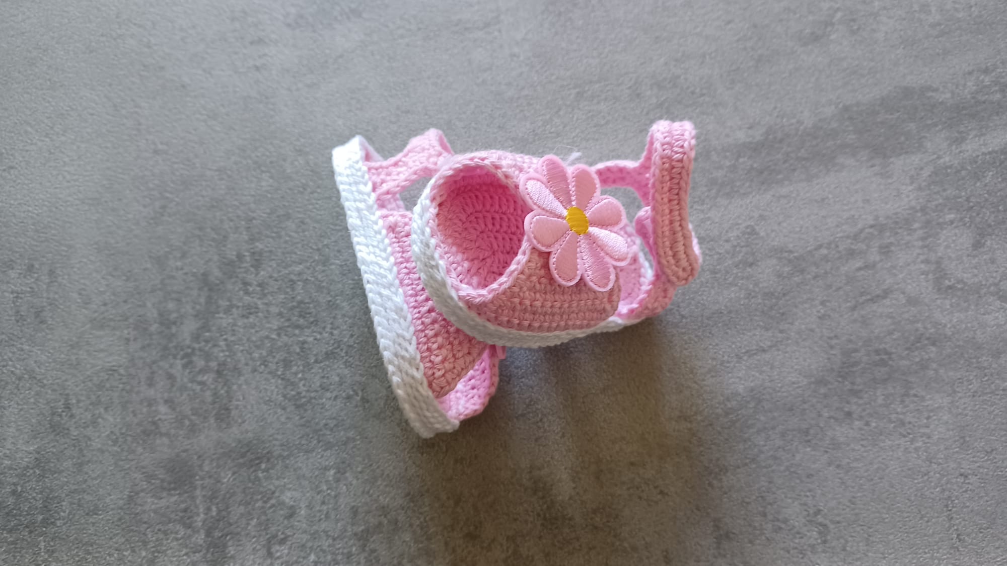 Sandaline Uncinetto Rosa per Neonata